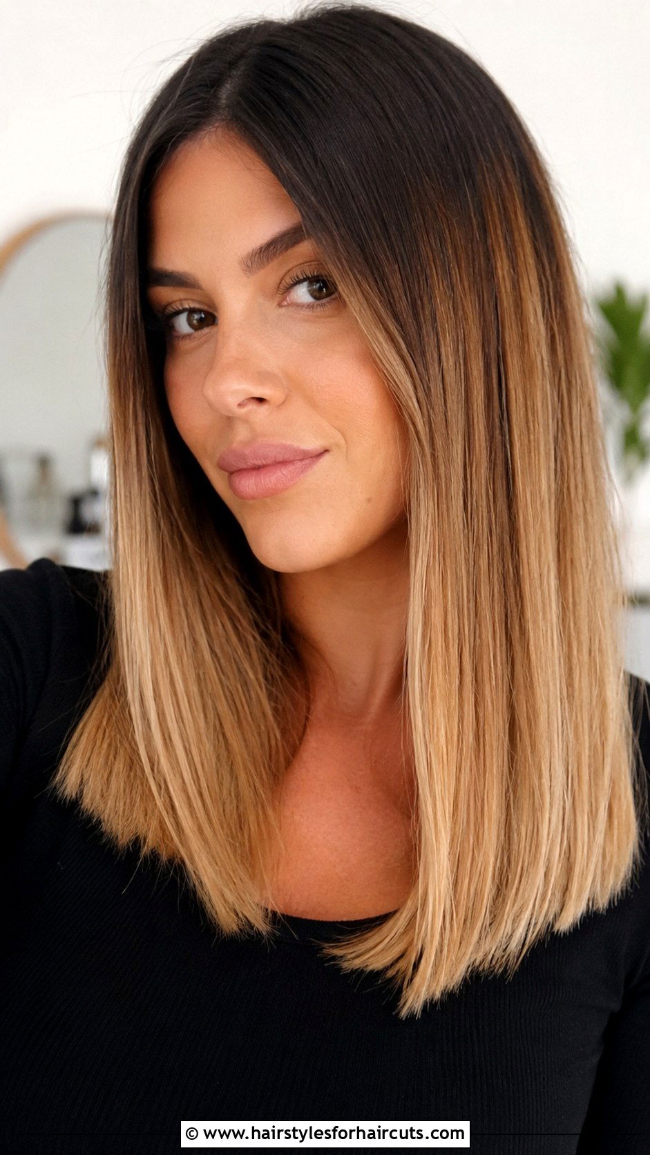 Long Blunt Cut With Ombre - 25 fine hair long blunt haircuts - 25 fine hair long blunt haircuts