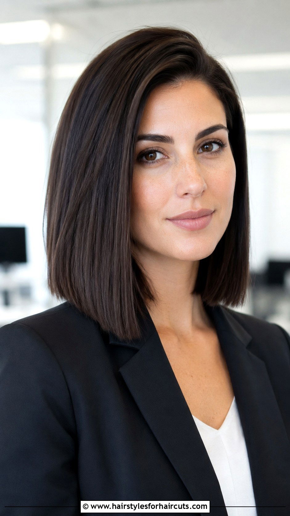 Long Blunt Cut With Side Part - 25 long hairstyles for women over 40 - 25 long hairstyles for women over 40