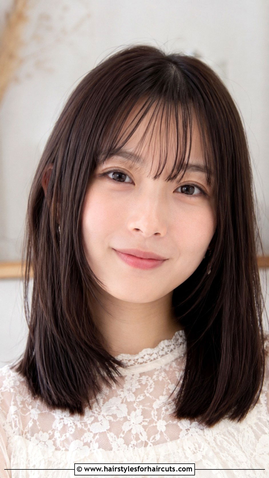 Long Blunt Cut With Soft Bangs - 25 haircuts for long hair no layers - 25 haircuts for long hair no layers