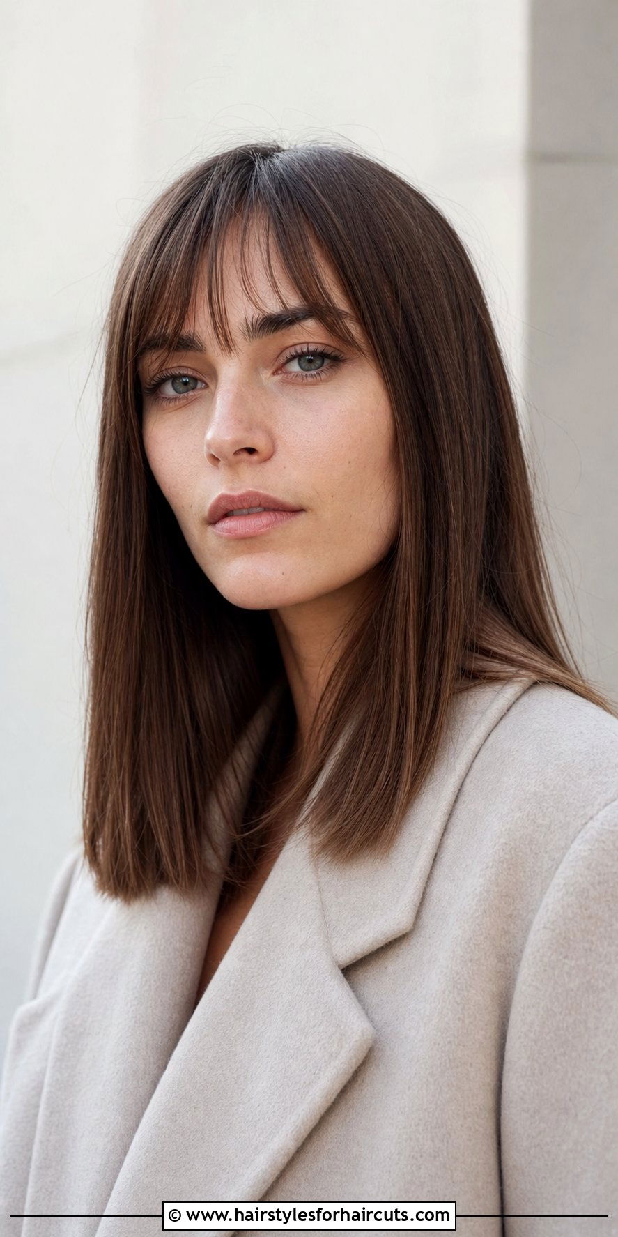 Long Blunt Cut With Wispy Bangs - 25 haircuts for long hair round face - 25 haircuts for long hair round face