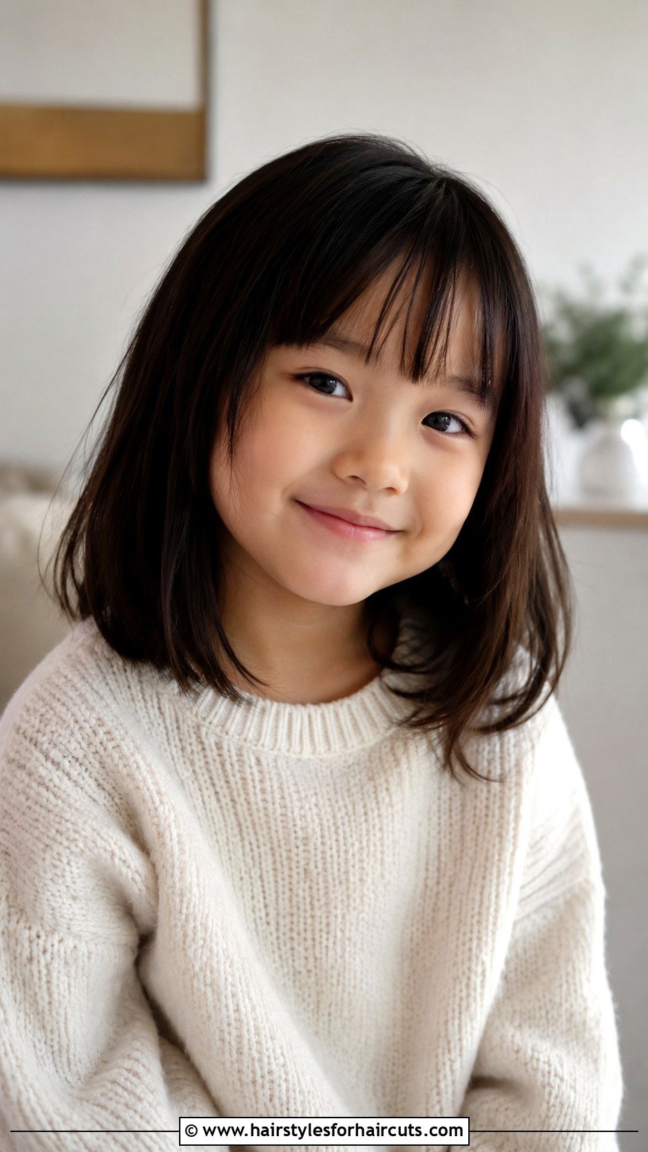 Long Bob With Bangs - 25 little girl haircuts for fine thin hair - 25 little girl haircuts for fine thin hair