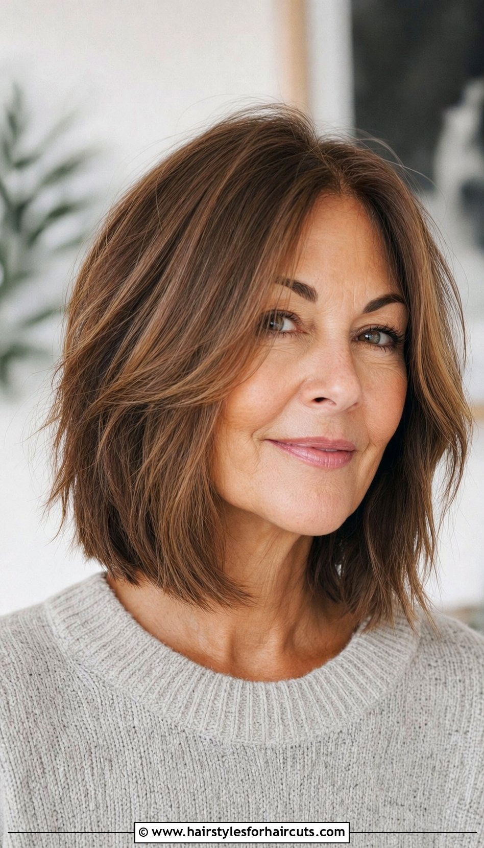 Long Bob With Layers - 25 hairstyles for ladies over 50 - 25 hairstyles for ladies over 50