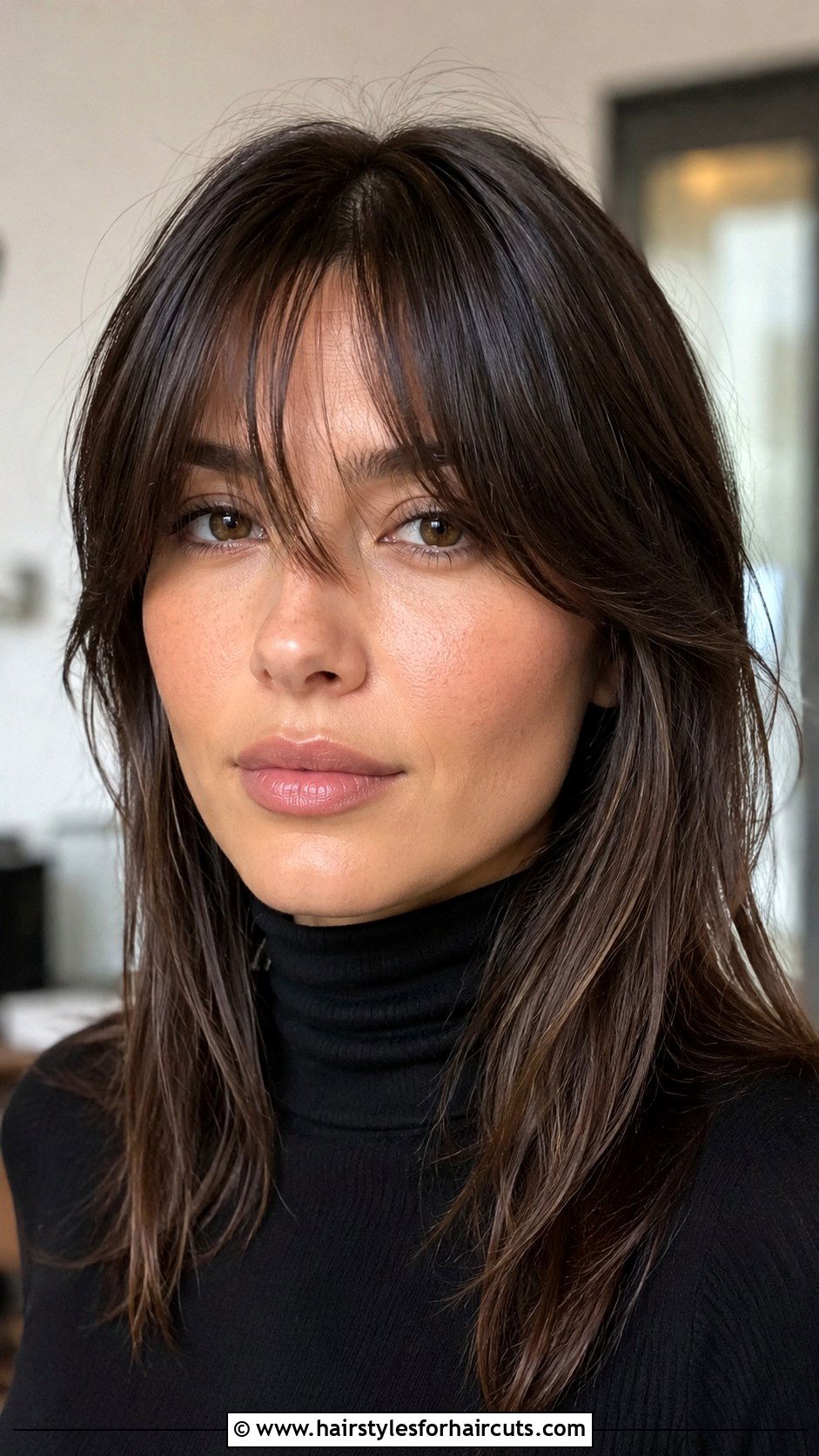 Long Bottleneck Bangs Haircut - 25 haircuts for square face long hair - 25 haircuts for square face long hair