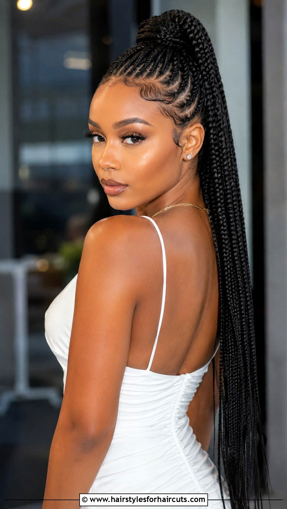 Long Box Braids Ponytail - 25 black wedding hairstyles for long hair - 25 black wedding hairstyles for long hair