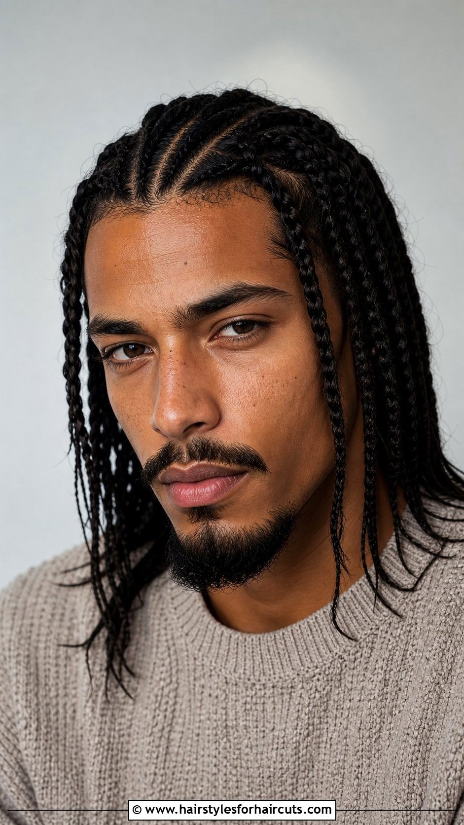 Long Braided Hair With Mustache And Goatee - 25 long hairstyles with beard - 25 long hairstyles with beard