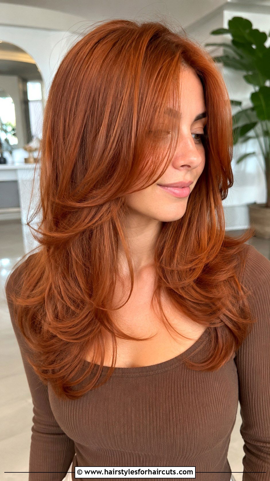 Long Butterfly Haircut With Copper Tones - 25 butterfly haircuts with long hair - 25 butterfly haircuts with long hair