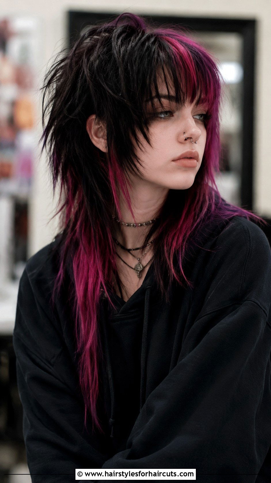 Long Choppy Layers Punk Girl Hairstyle - 25 punk girl hairstyles - 25 punk girl hairstyles
