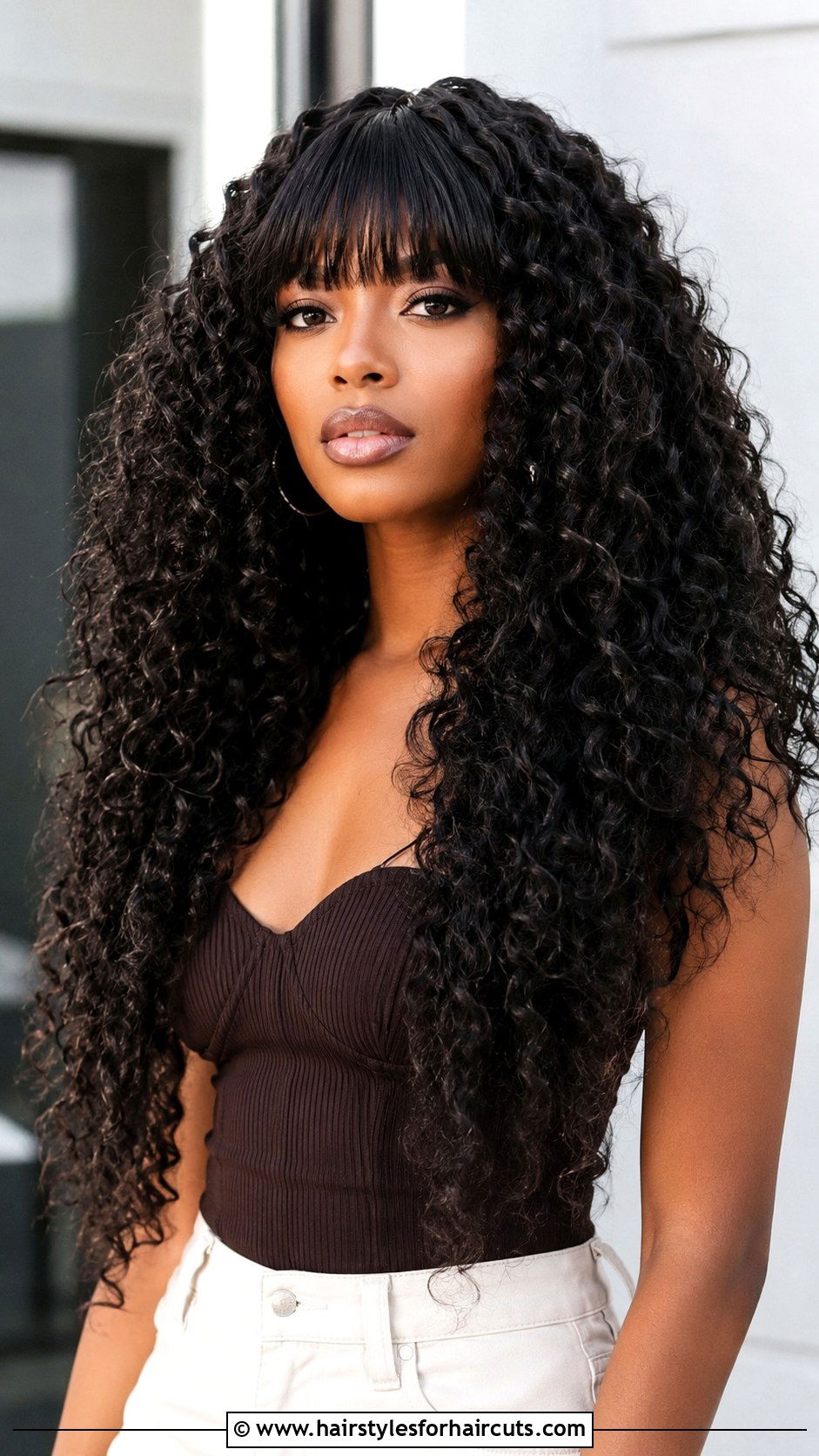 Long Curly Crochet With Blunt Bangs - 25 curly crochet hairstyles with bangs - 25 curly crochet hairstyles with bangs