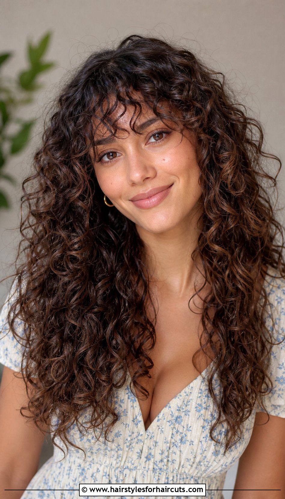 Long Curly Hair With Blended Bangs - 25 curly haircuts bangs - 25 curly haircuts bangs