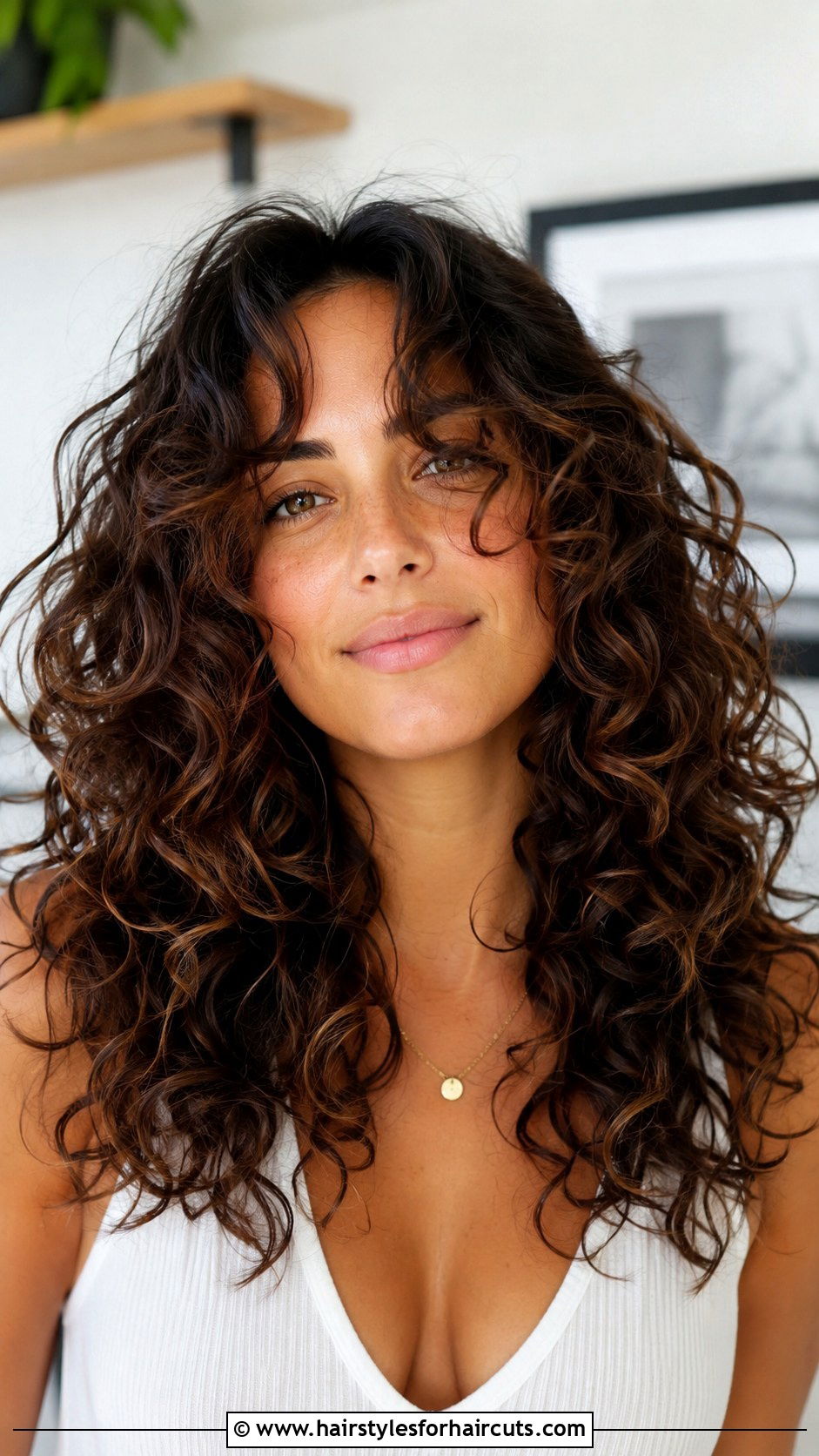 Long Curly Hair With Face Framing Layers - 25 curly hair haircuts for women - 25 curly hair haircuts for women