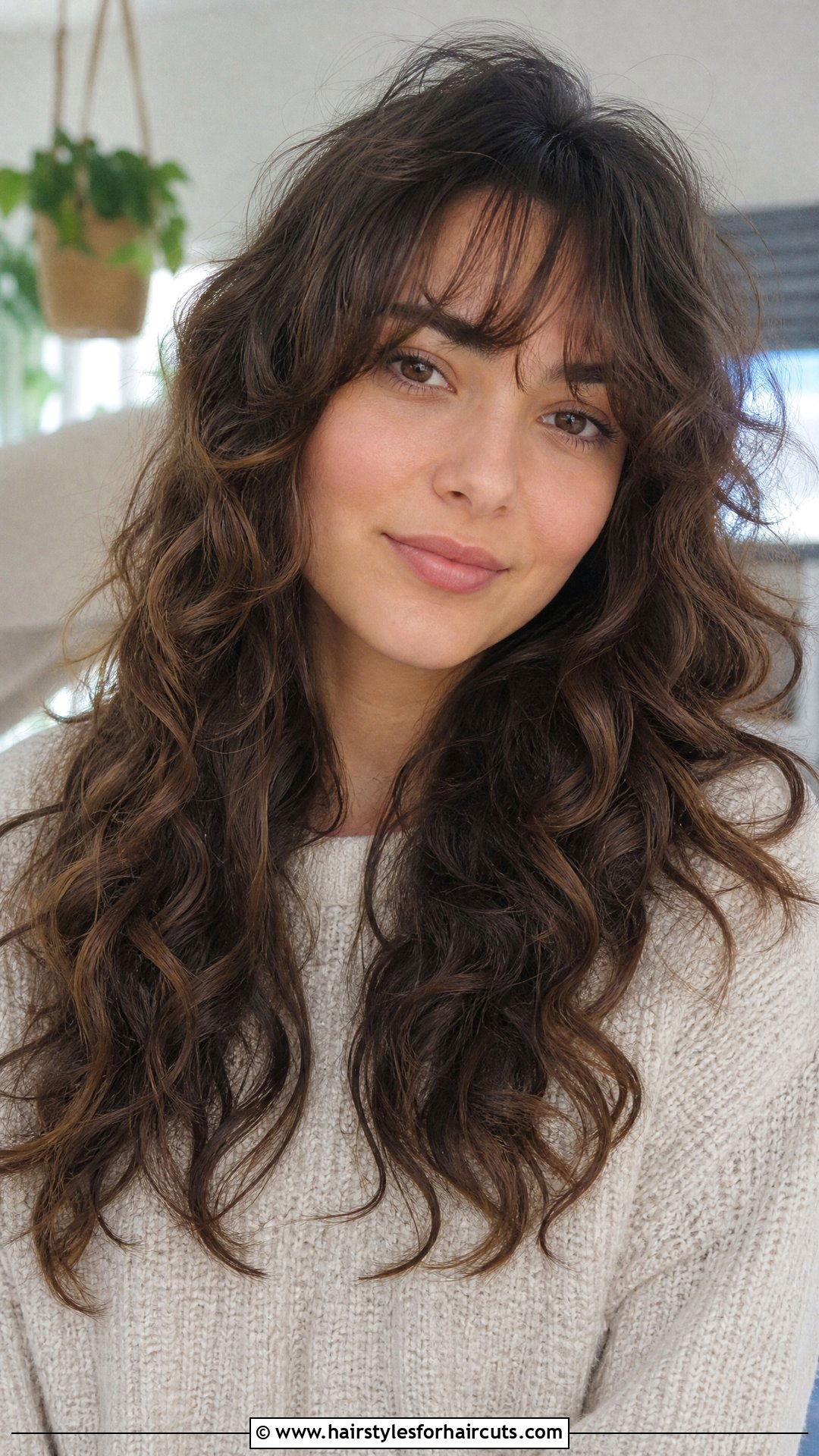 Long Curly Hair With Wispy Bangs - 25 curly hair with bangs hairstyles - 25 curly hair with bangs hairstyles