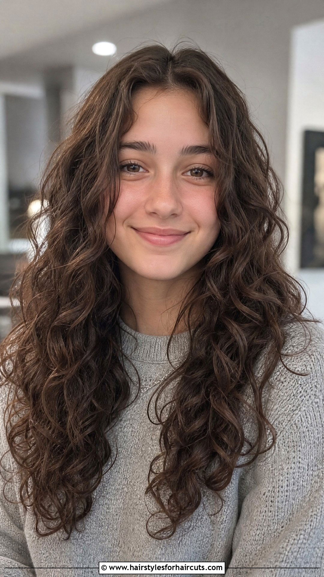 Long Curly Hair with Subtle Layers - 25 girls curly haircuts - 25 girls curly haircuts