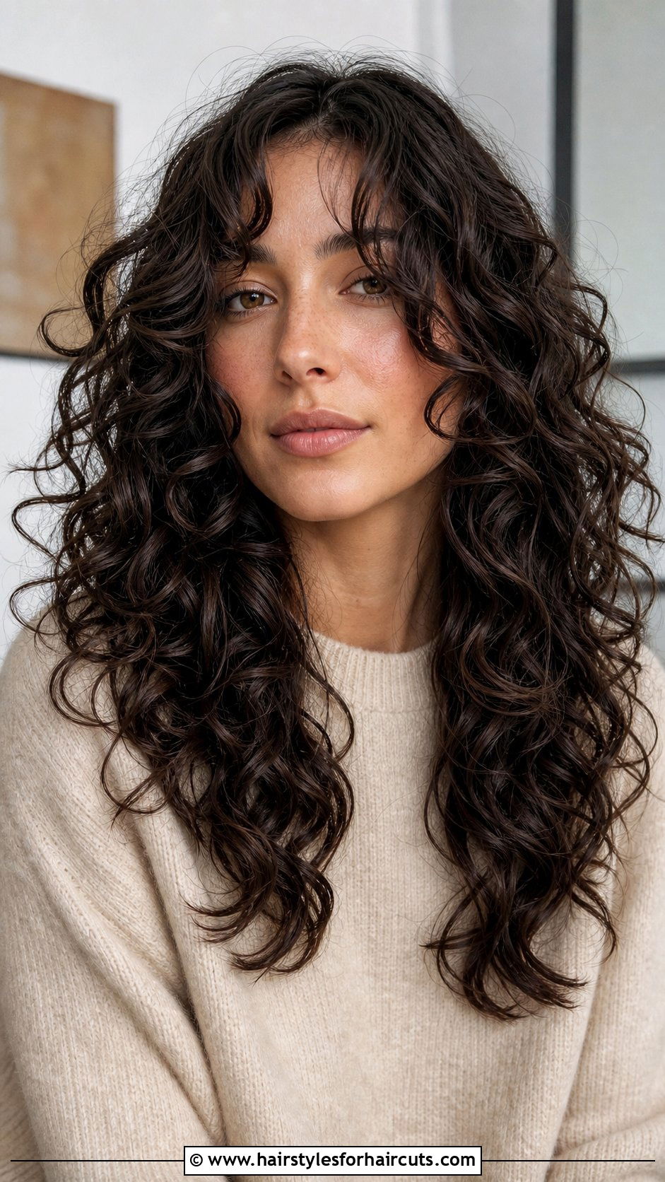 Long Curly Haircut With Face Framing Layers - 25 haircuts for loose curly hair - 25 haircuts for loose curly hair