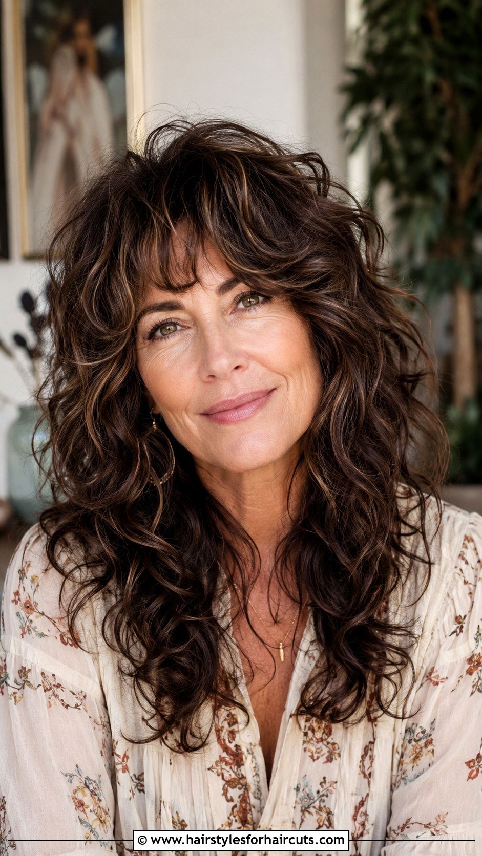 Long Curly Shag - 25 haircuts for curly hair women over 50 - 25 haircuts for curly hair women over 50