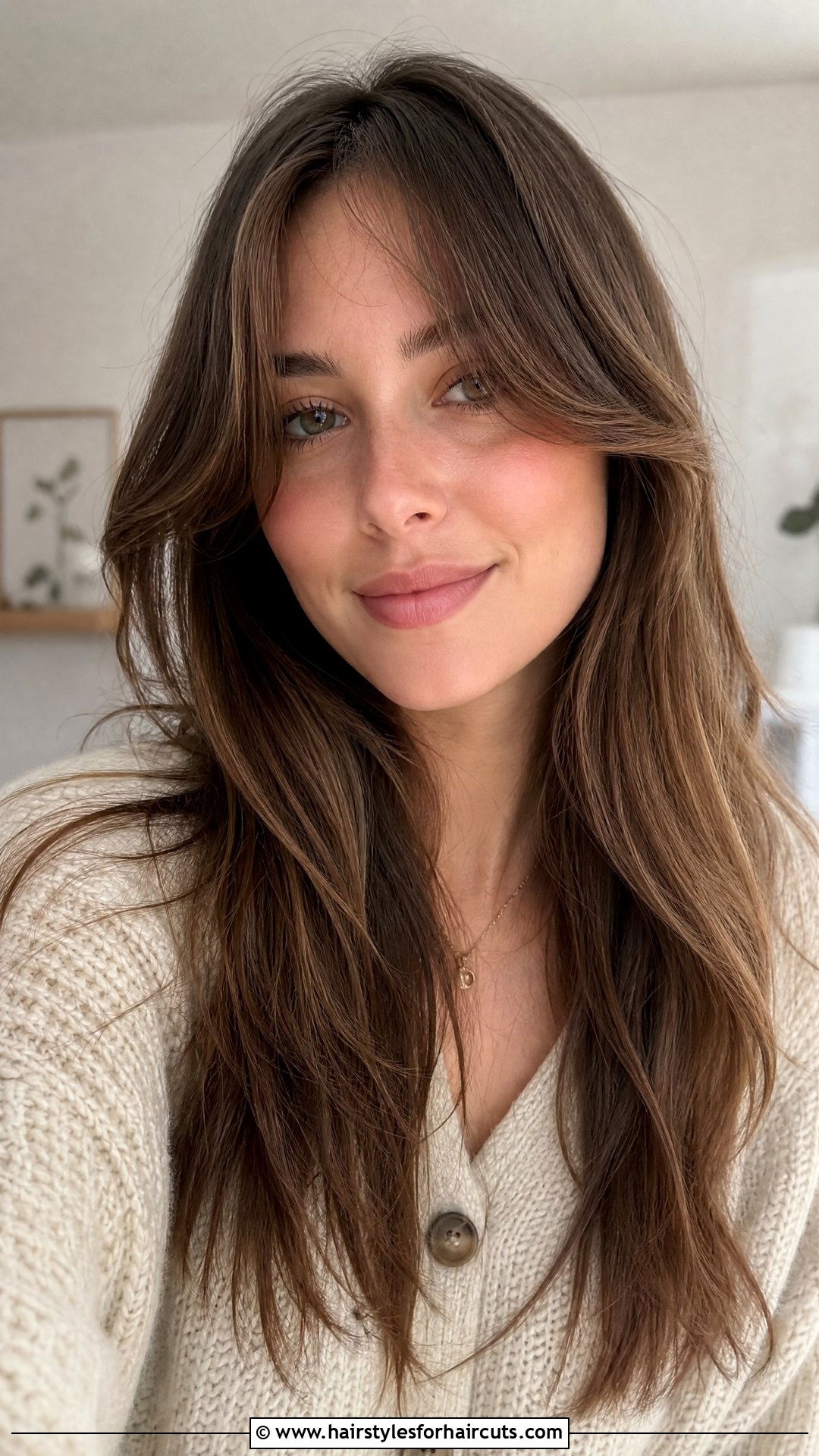 Long Curtain Bangs - 25 hairstyles for heavy hair - 25 hairstyles for heavy hair