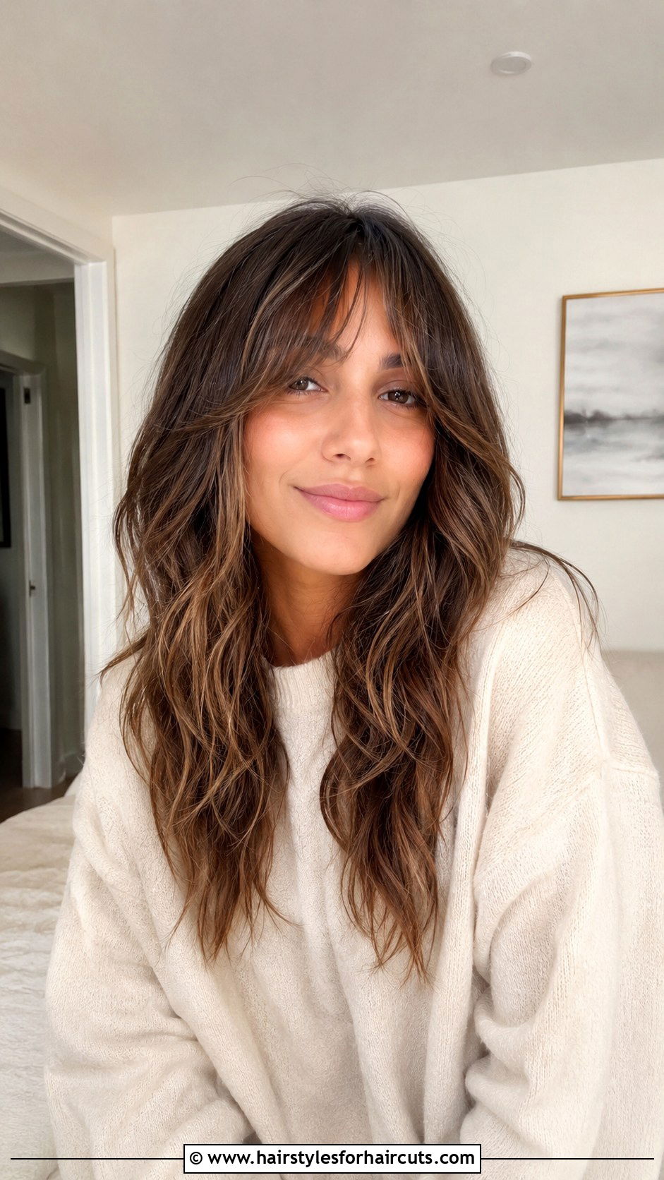 Long Curtain Bangs Beach Waves Haircut - 25 beach waves haircuts - 25 beach waves haircuts