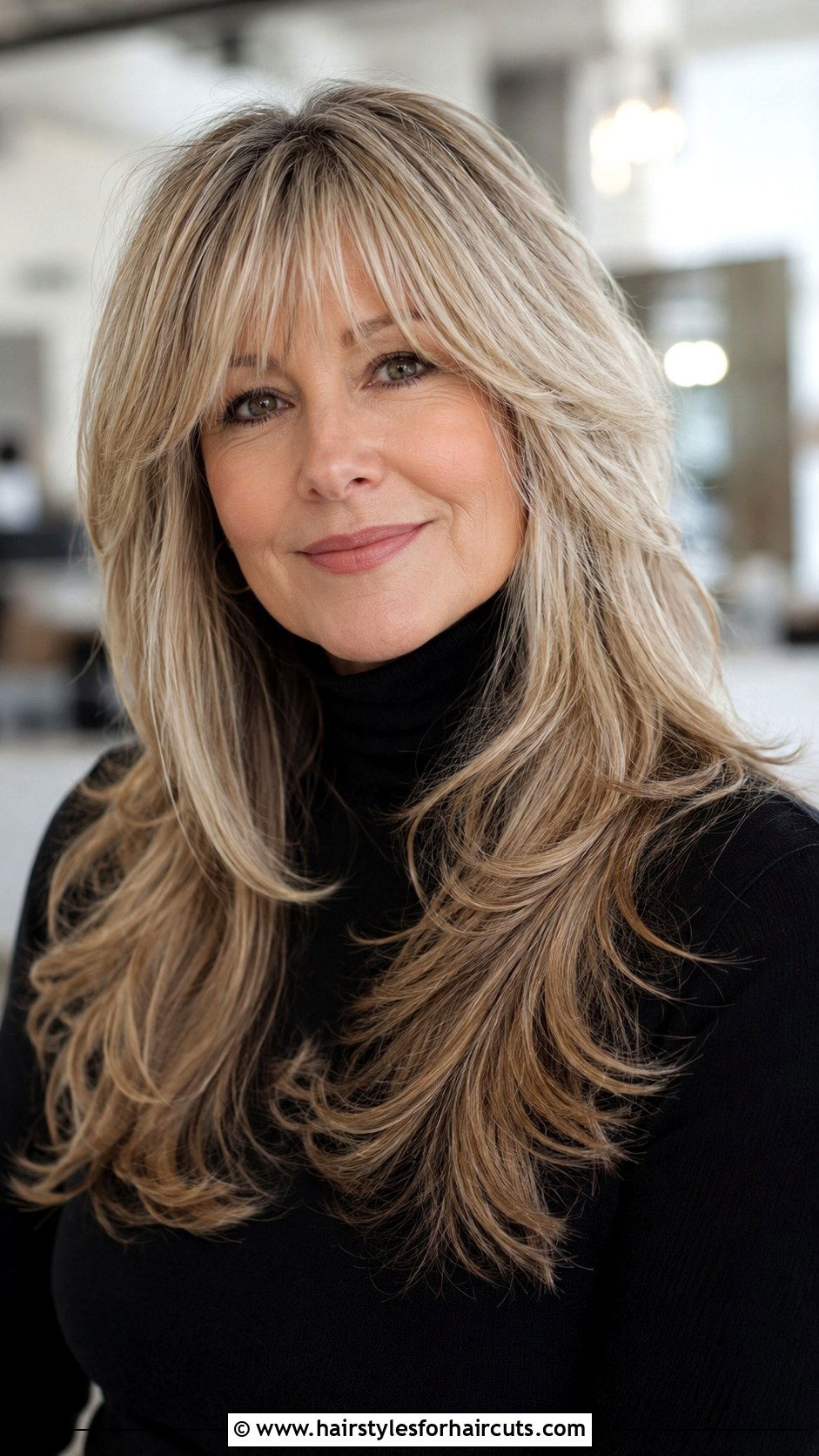 Long Feathered Layers With Bangs - 25 feathered hairstyles for over 50 - 25 feathered hairstyles for over 50