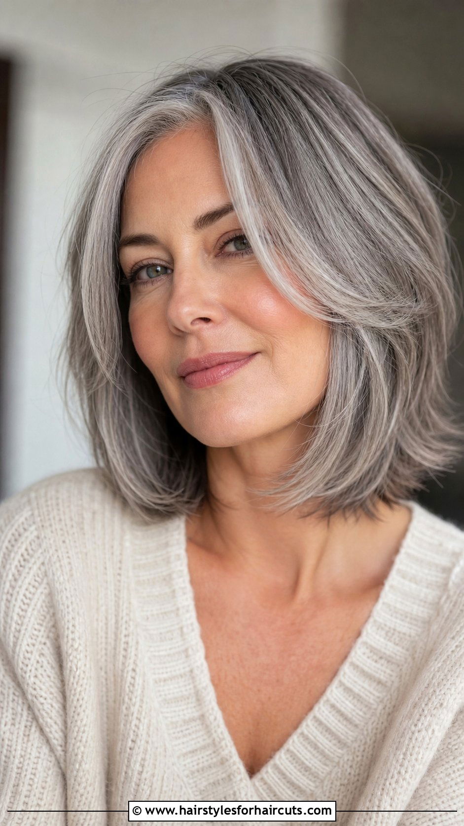 Long Gray Bob - 25 bob natural gray hairstyles - 25 bob natural gray hairstyles
