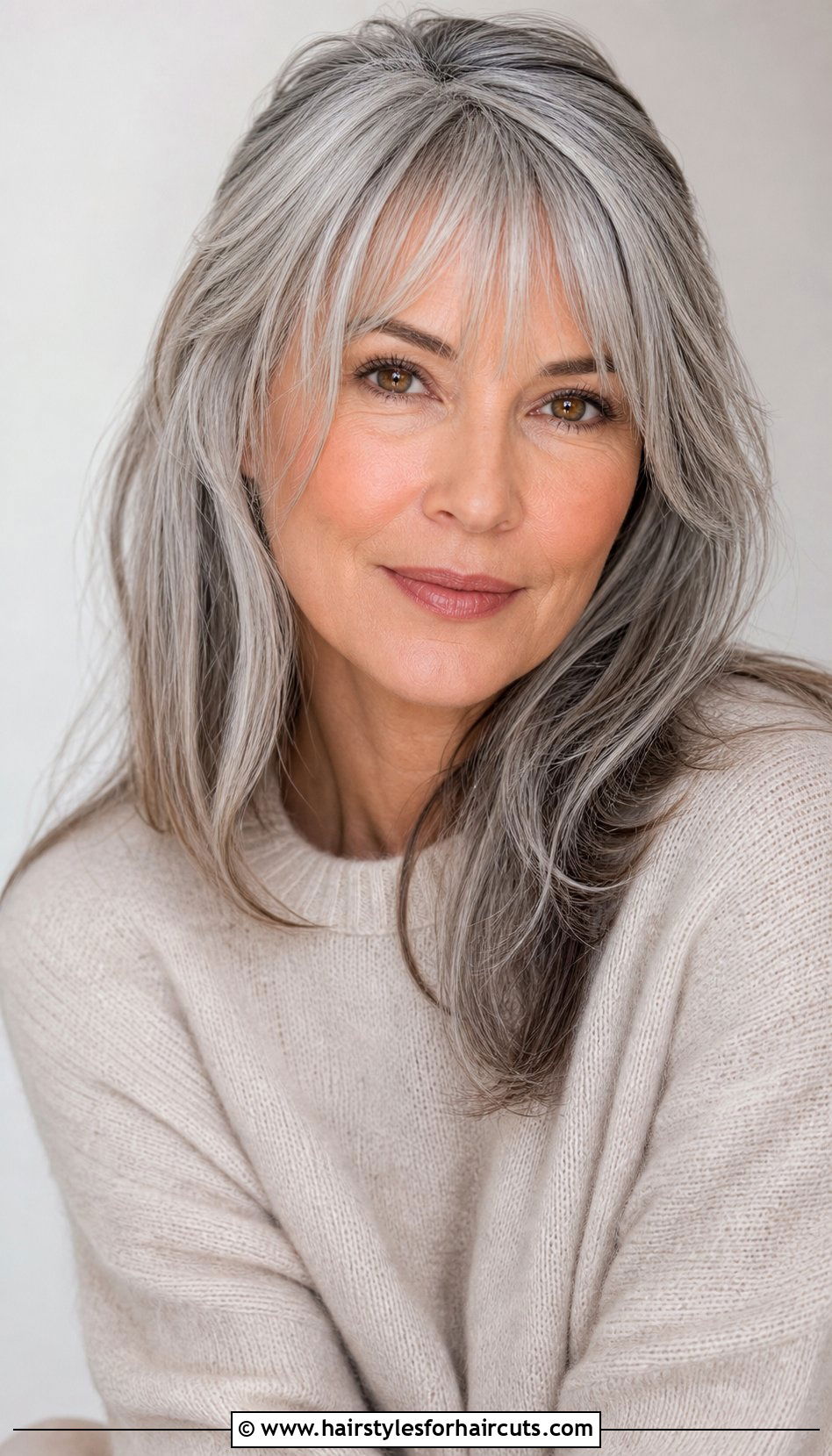 Long Gray Hair With Wispy Bangs - 25 long gray hairstyles - 25 long gray hairstyles