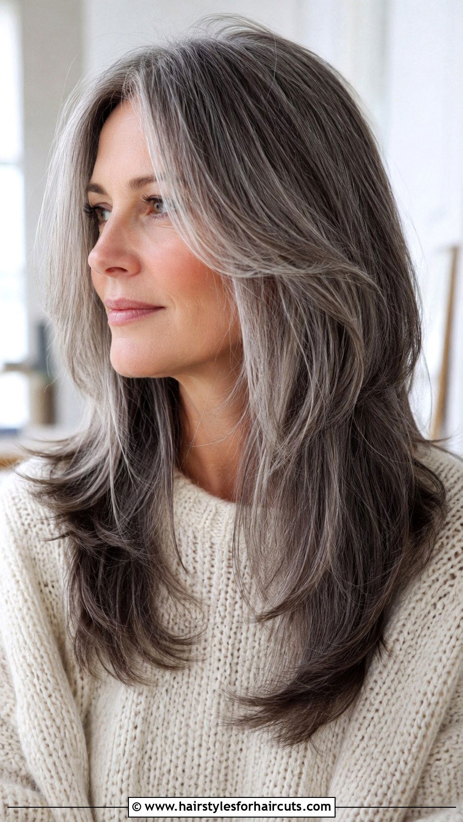 Long Gray Layers - 25 gray color hairstyles - 25 gray color hairstyles