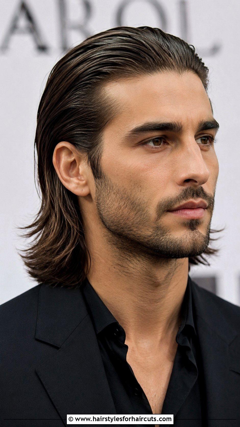 Long Hair Slick Back - 25 pomade haircuts - 25 pomade haircuts