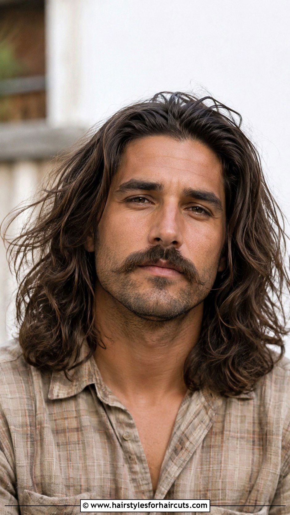 Long Hair With Chevron Mustache - 25 facial hairstyles for long hair - 25 facial hairstyles for long hair