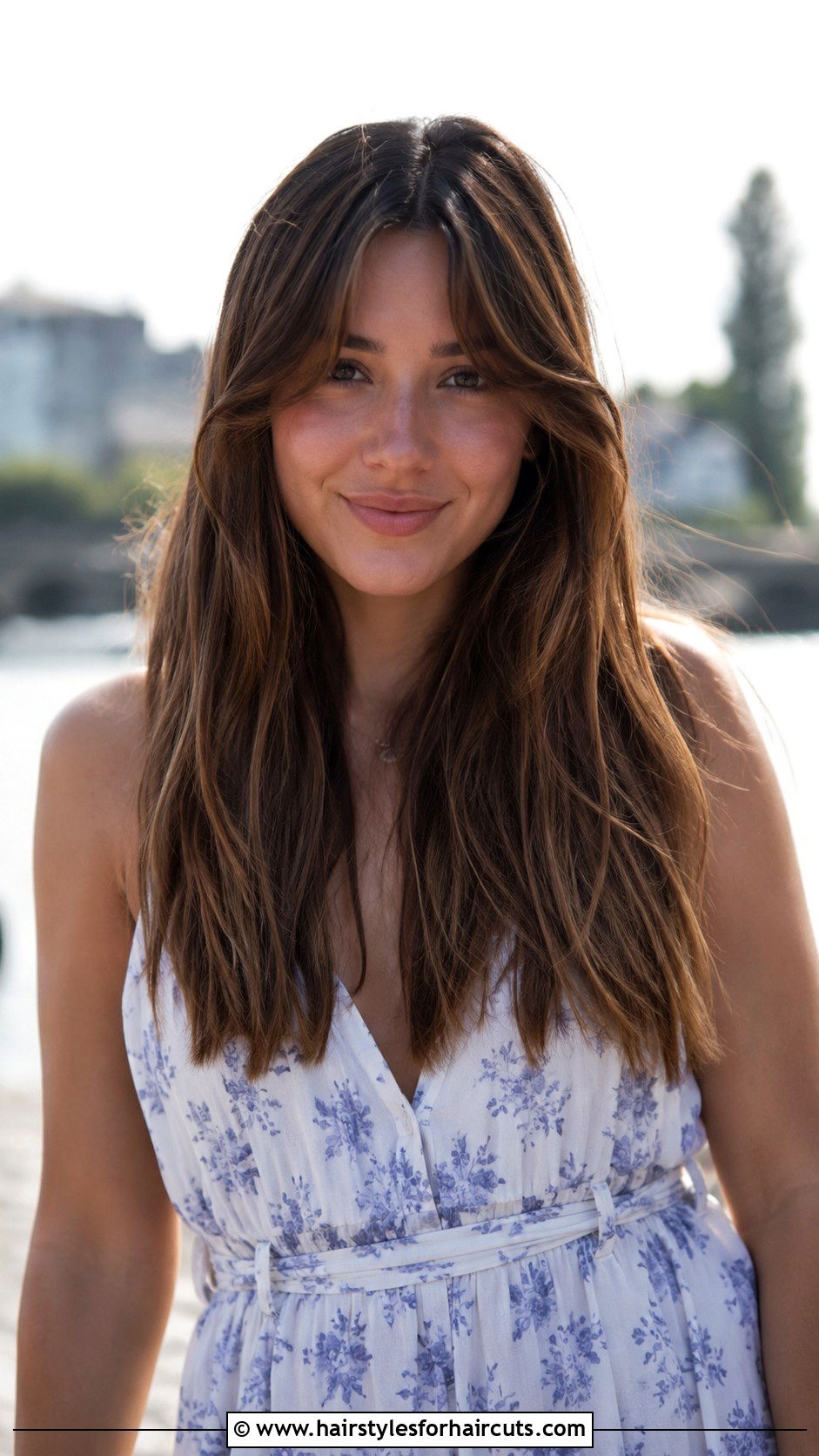 Long Hair With Curtain Bangs - 25 haircuts poster - 25 haircuts poster