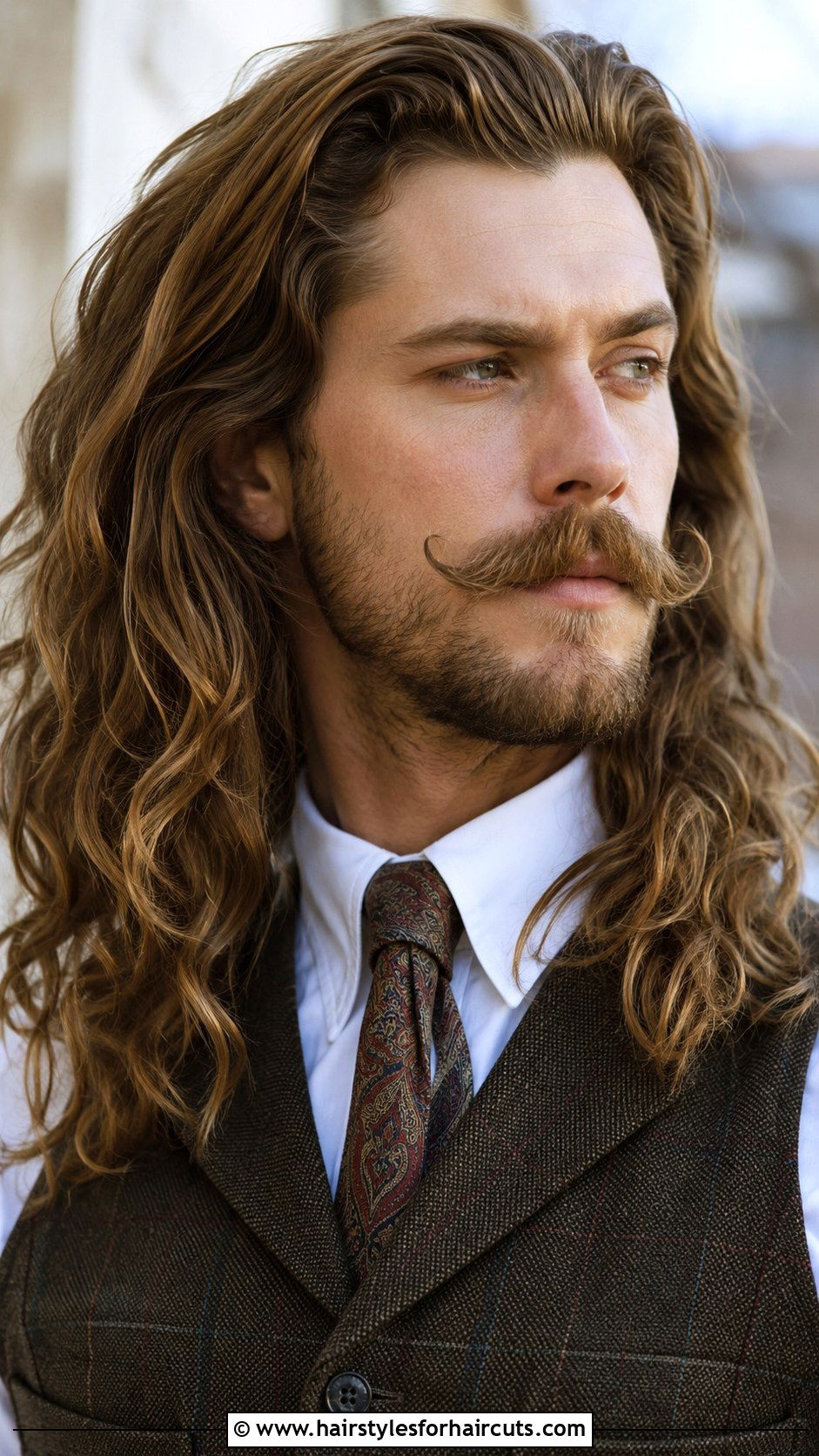 Long Hair With Handlebar Mustache - 25 facial hairstyles for long hair - 25 facial hairstyles for long hair