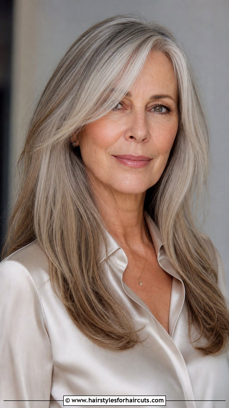 Long Hair With Side Swept Bangs - 25 hairstyles for older women with long hair - 25 hairstyles for older women with long hair