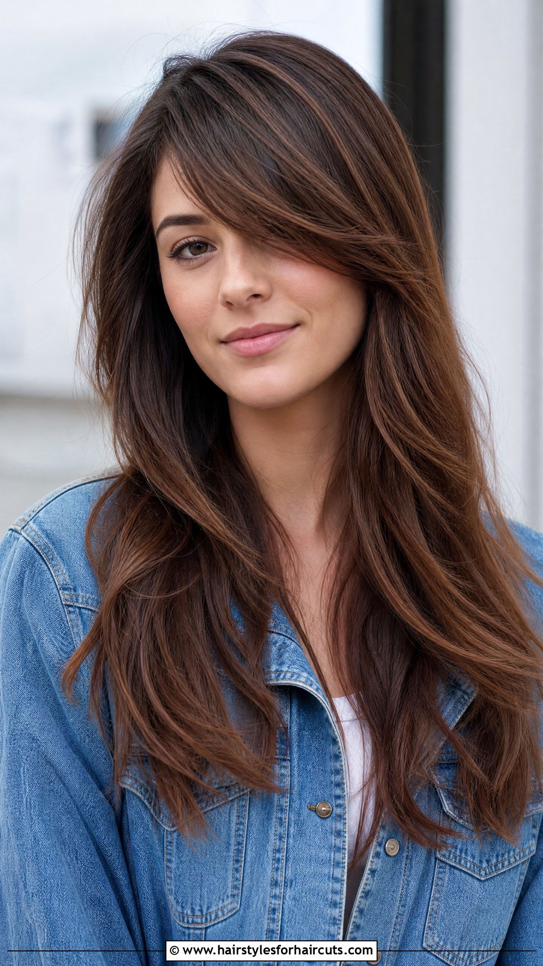 Long Hair With Sweeping Bangs - 25 long hairstyles for round faces - 25 long hairstyles for round faces