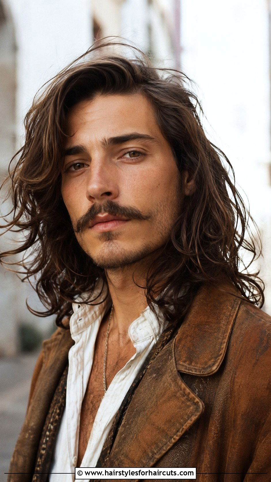 Long Hair With Zappa Mustache - 25 facial hairstyles for long hair - 25 facial hairstyles for long hair