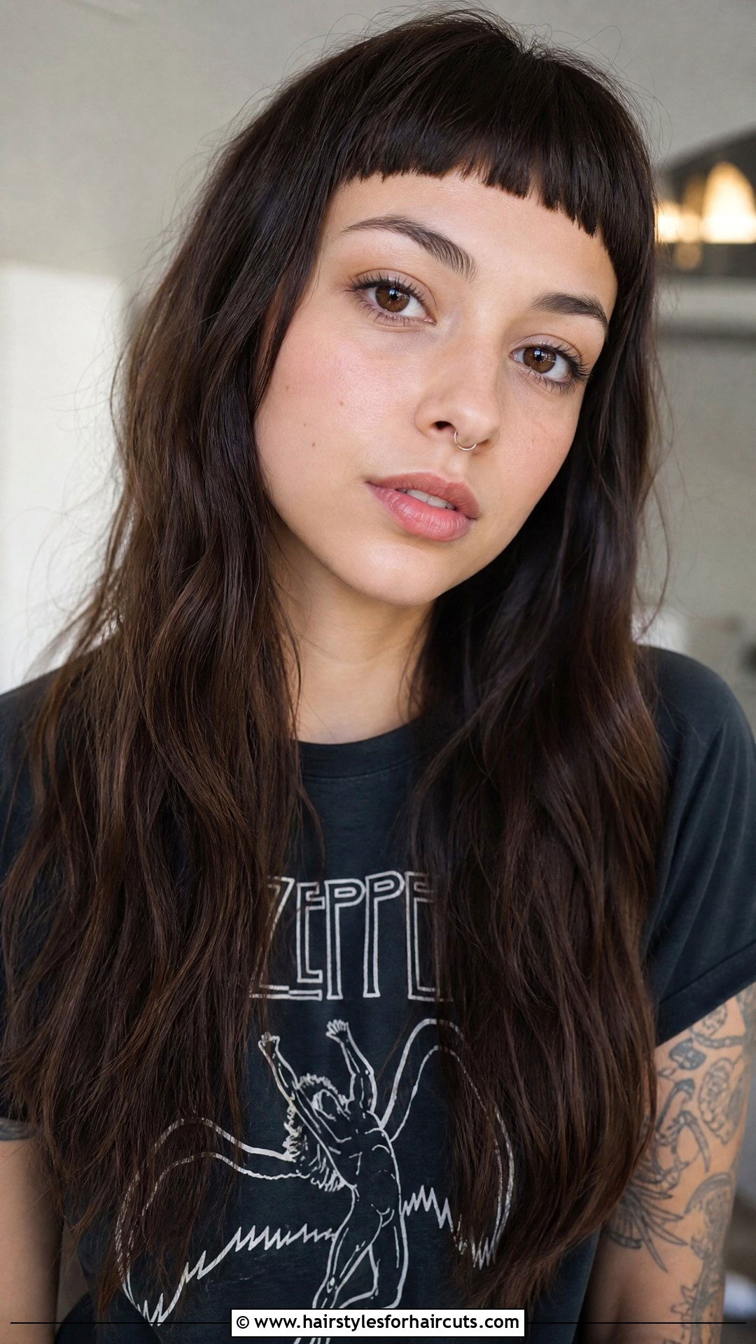 Long Haircut With Micro Bangs - 25 summer long haircuts - 25 summer long haircuts