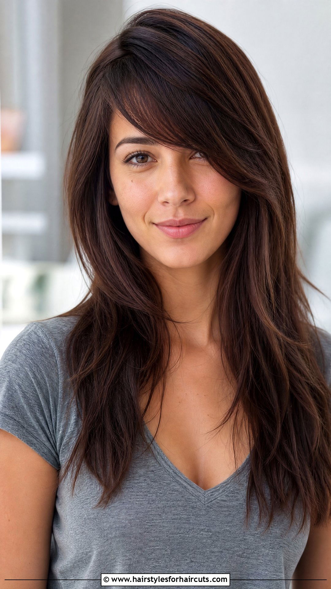 Long Haircut With Side Bangs - 25 summer long haircuts - 25 summer long haircuts