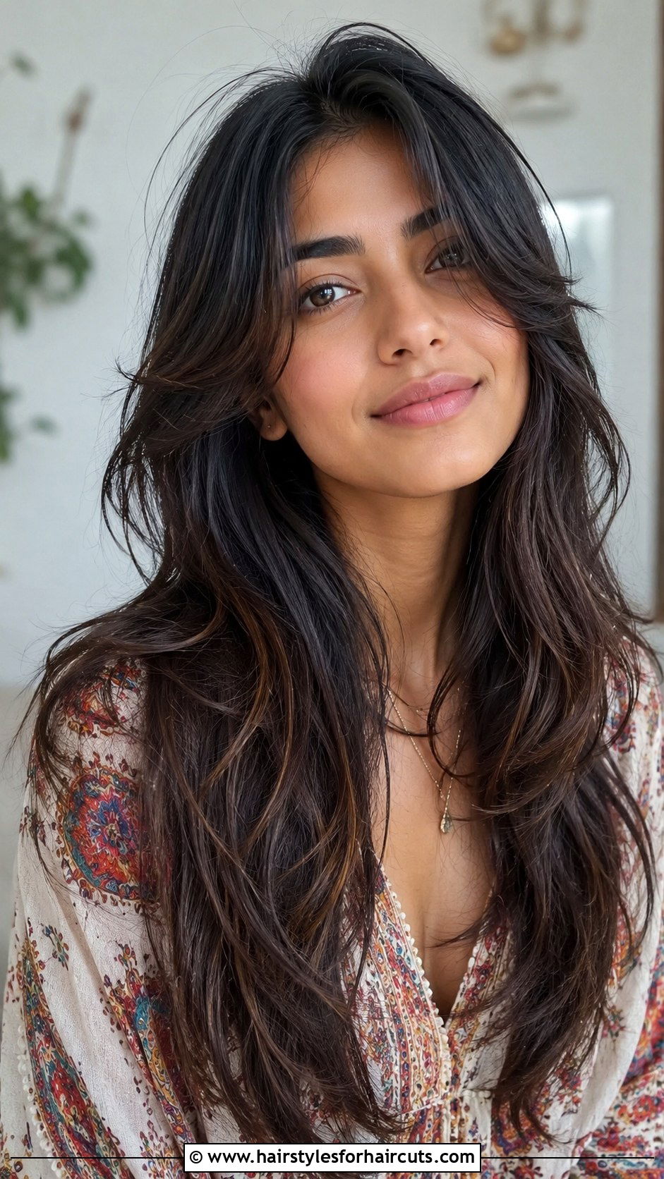 Long Layered Cut With Curtain Bangs - 25 hairstyles for women over 60 with bangs - 25 hairstyles for women over 60 with bangs