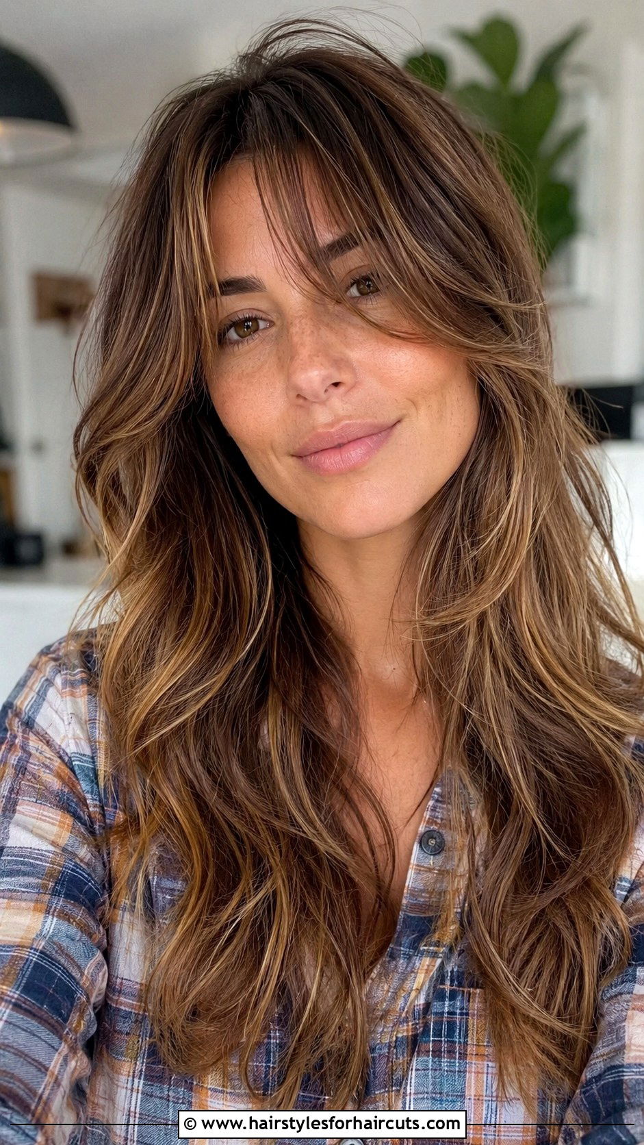 Long Layered Hair With Curtain Bangs - 25 hairstyles for back to school - 25 hairstyles for back to school