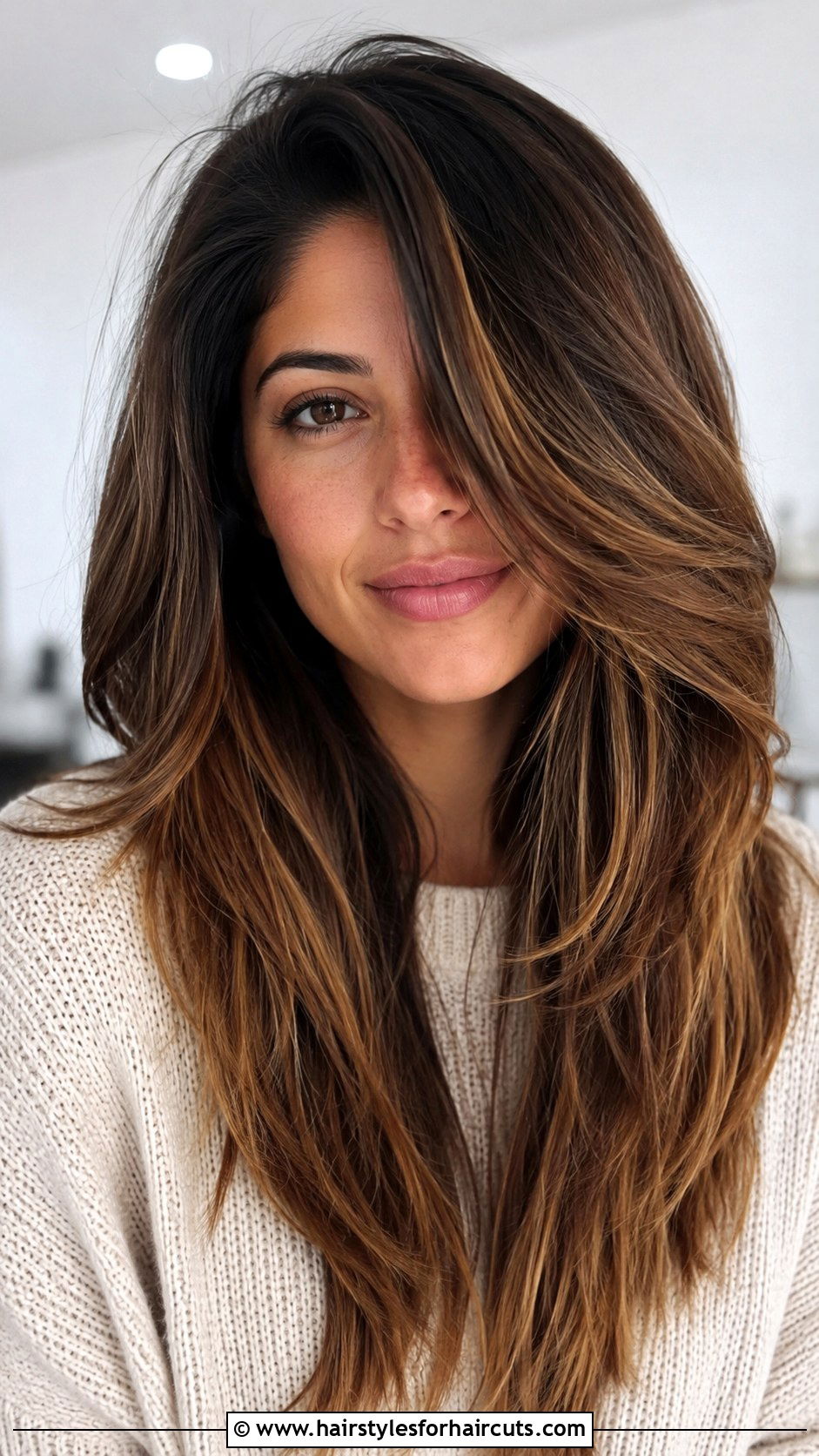 Long Layered Haircut With Side Part - 25 haircuts for rectangle face - 25 haircuts for rectangle face