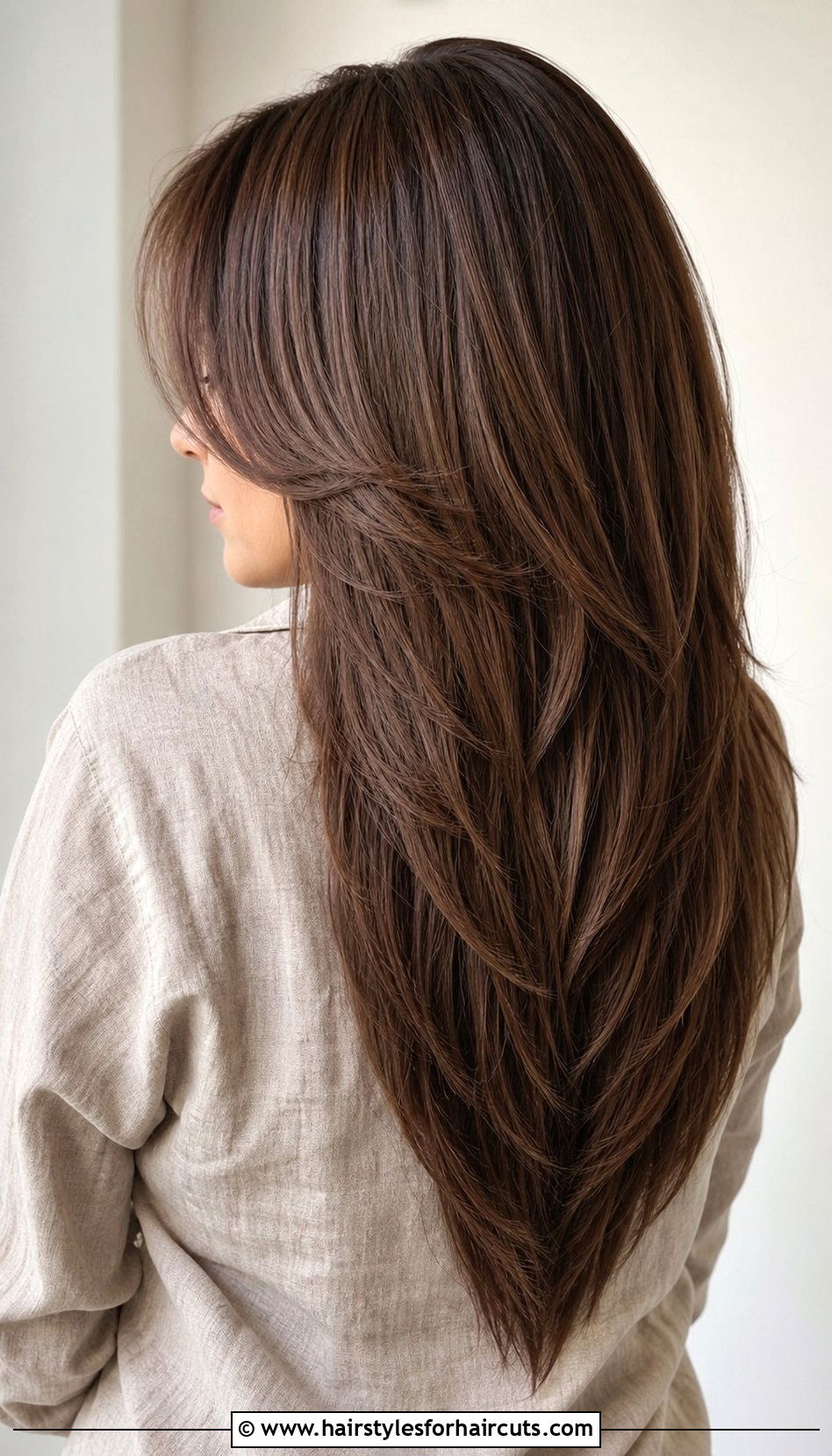 Long Layered V Cut - 25 best haircuts for thick hair women - 25 best haircuts for thick hair women