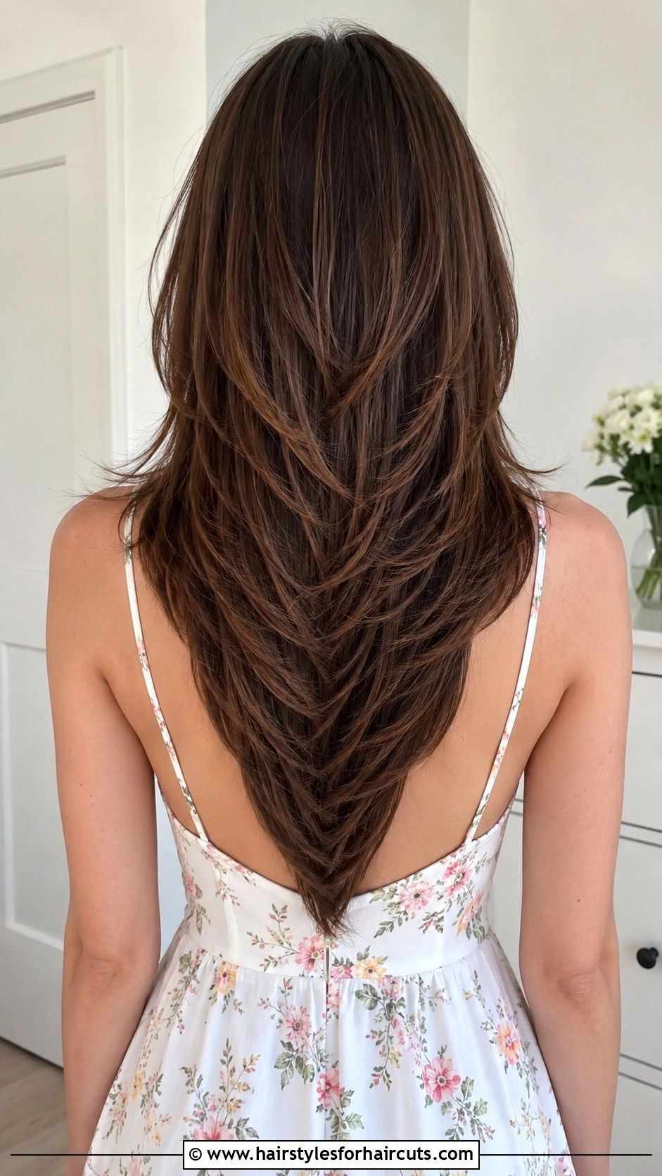 Long Layered V Cut Haircut - 25 back haircuts - 25 back haircuts