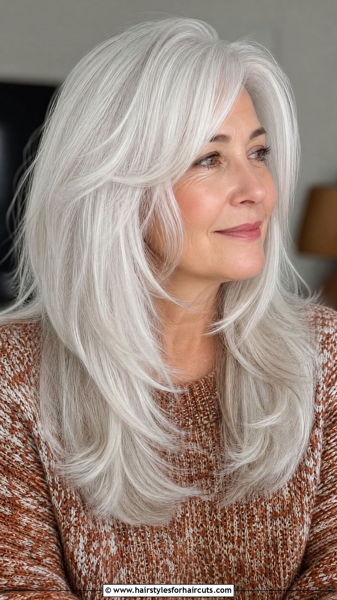 Long Layered White Hair - 25 hairstyles for white hair - 25 hairstyles for white hair