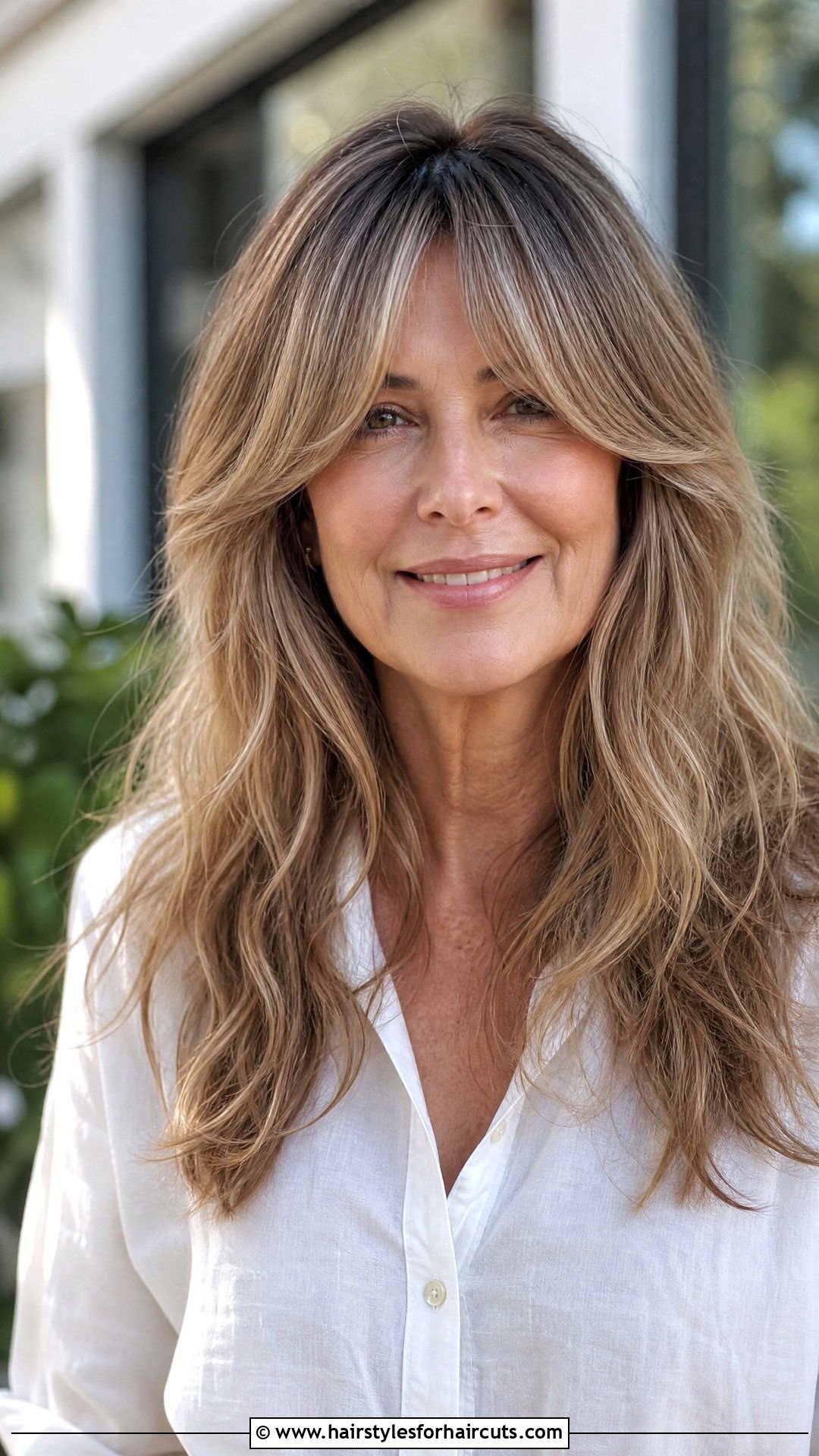Long Layers With Curtain Bangs - 25 current hairstyles for women over 50 - 25 current hairstyles for women over 50