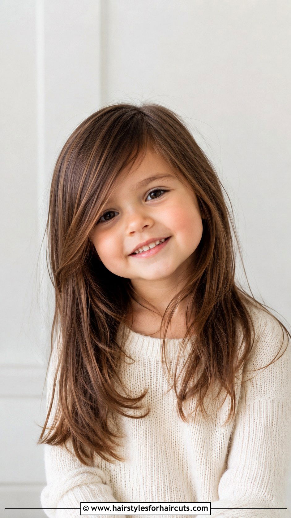 Long Layers With Side Swept Bangs - 25 4 year old girl hairstyles - 25 4 year old girl hairstyles