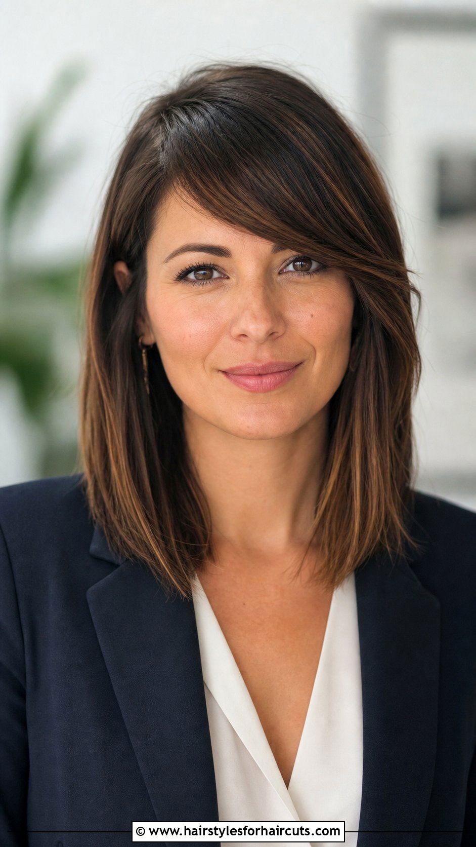 Long Lob With Side Bangs - 25 hairstyles for hair with bangs - 25 hairstyles for hair with bangs