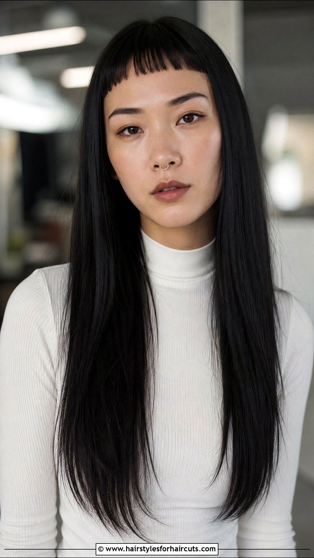 Long Micro Bangs Haircut - 25 low maintenance haircuts for thin long hair - 25 low maintenance haircuts for thin long hair