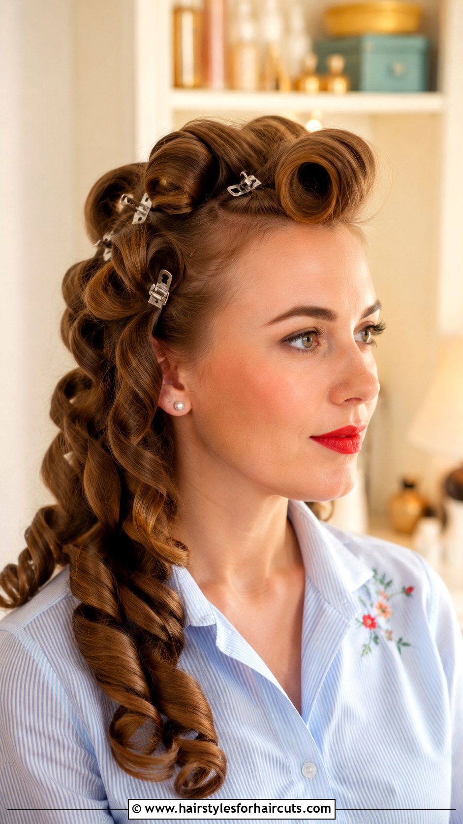 Long Pin Curls 50s - 25 long hair 50s hairstyles - 25 long hair 50s hairstyles