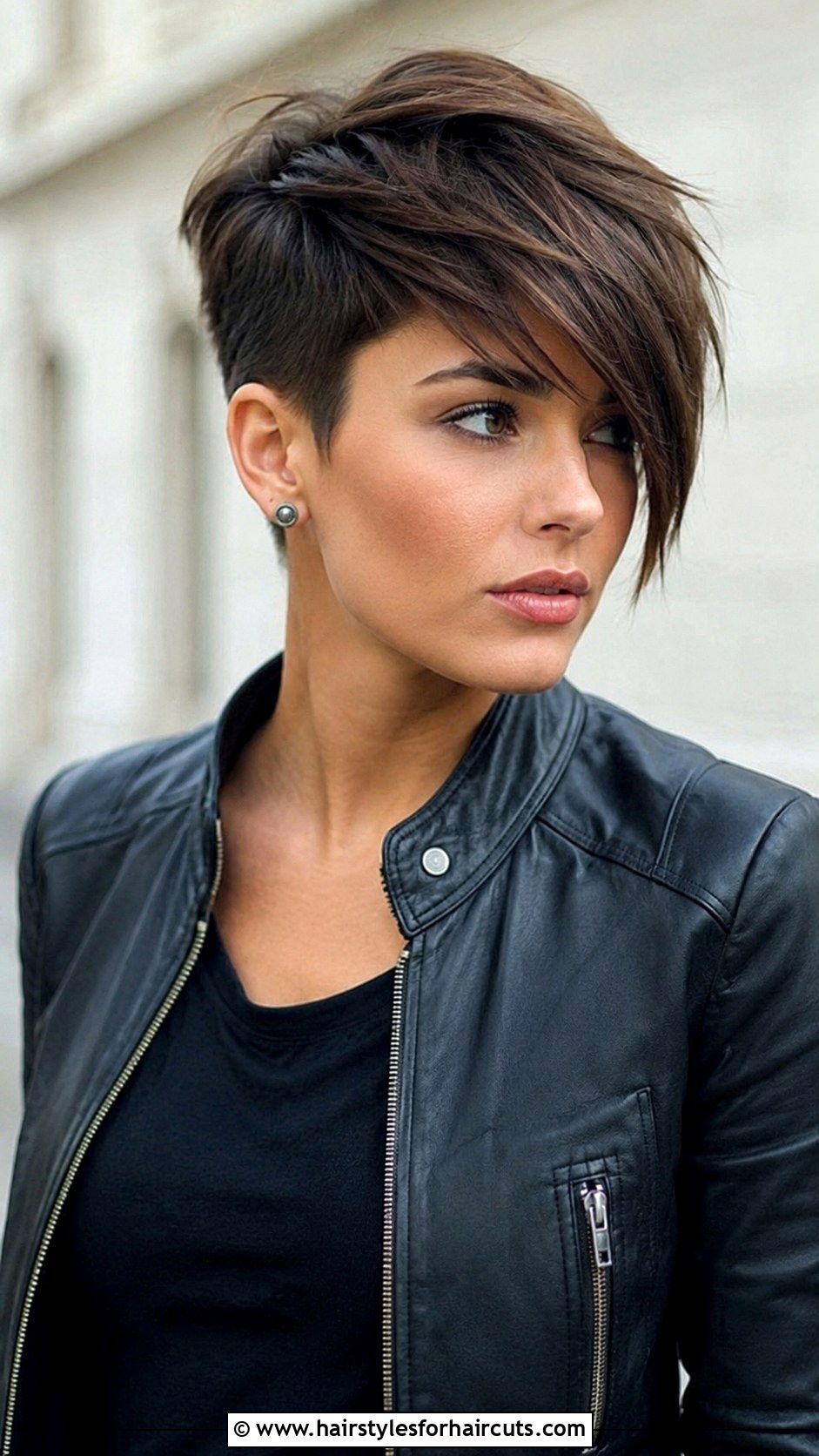 Long Pixie With Side Sweep - 25 haircuts for big forehead - 25 haircuts for big forehead