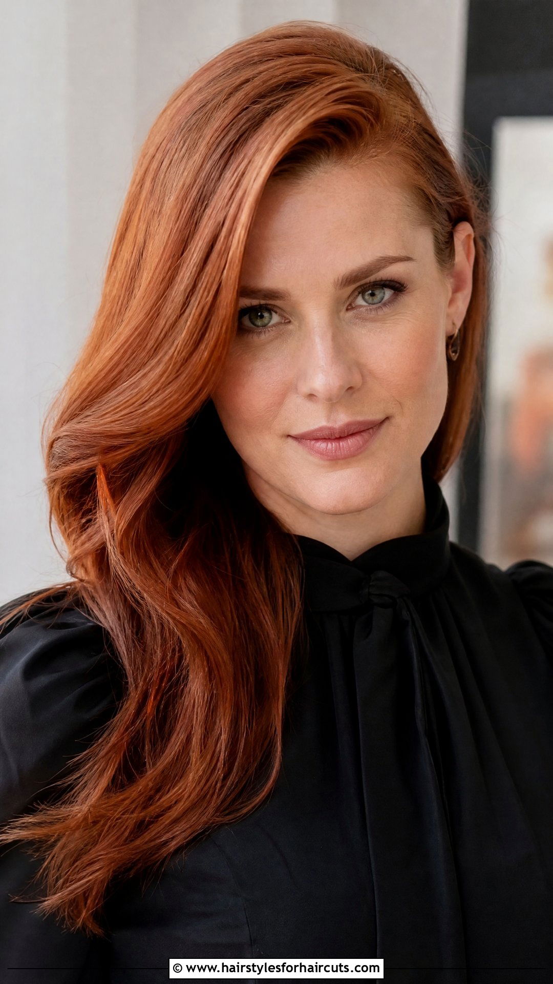 Long Red Side Part Hairstyle - 25 long red hairstyles - 25 long red hairstyles