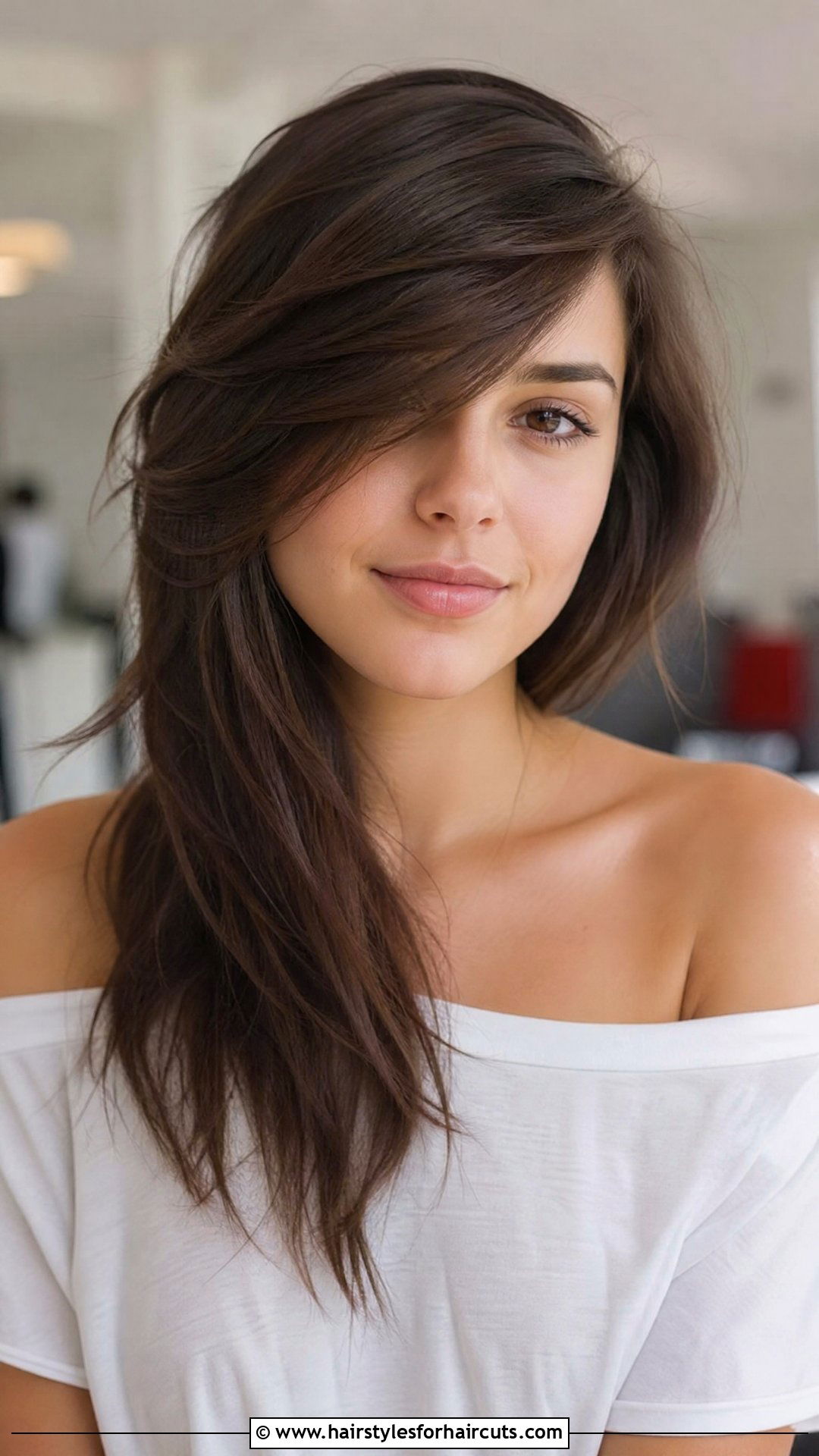 Long Side Swept Bangs Haircut - 25 haircuts for extra long hair - 25 haircuts for extra long hair