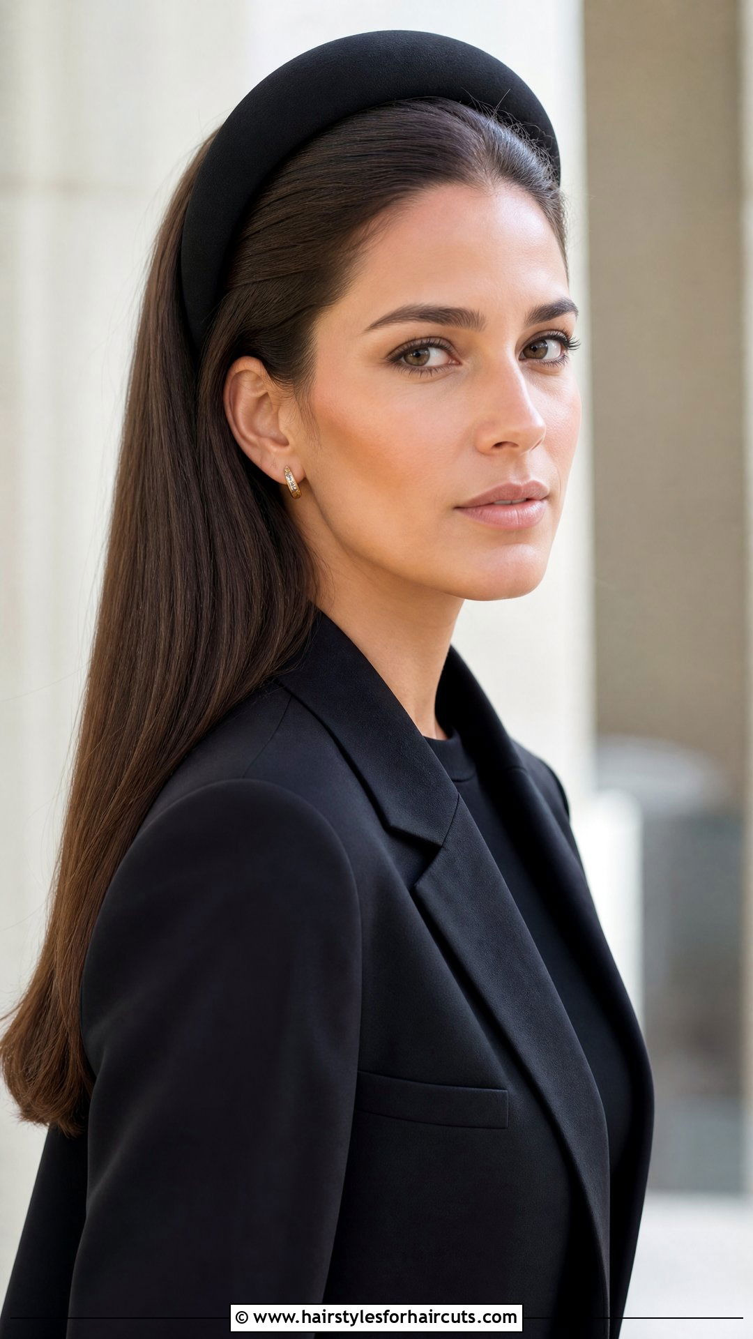 Long Sleek Hair With Padded Headband - 25 long hair 60s hairstyles with headbands - 25 long hair 60s hairstyles with headbands