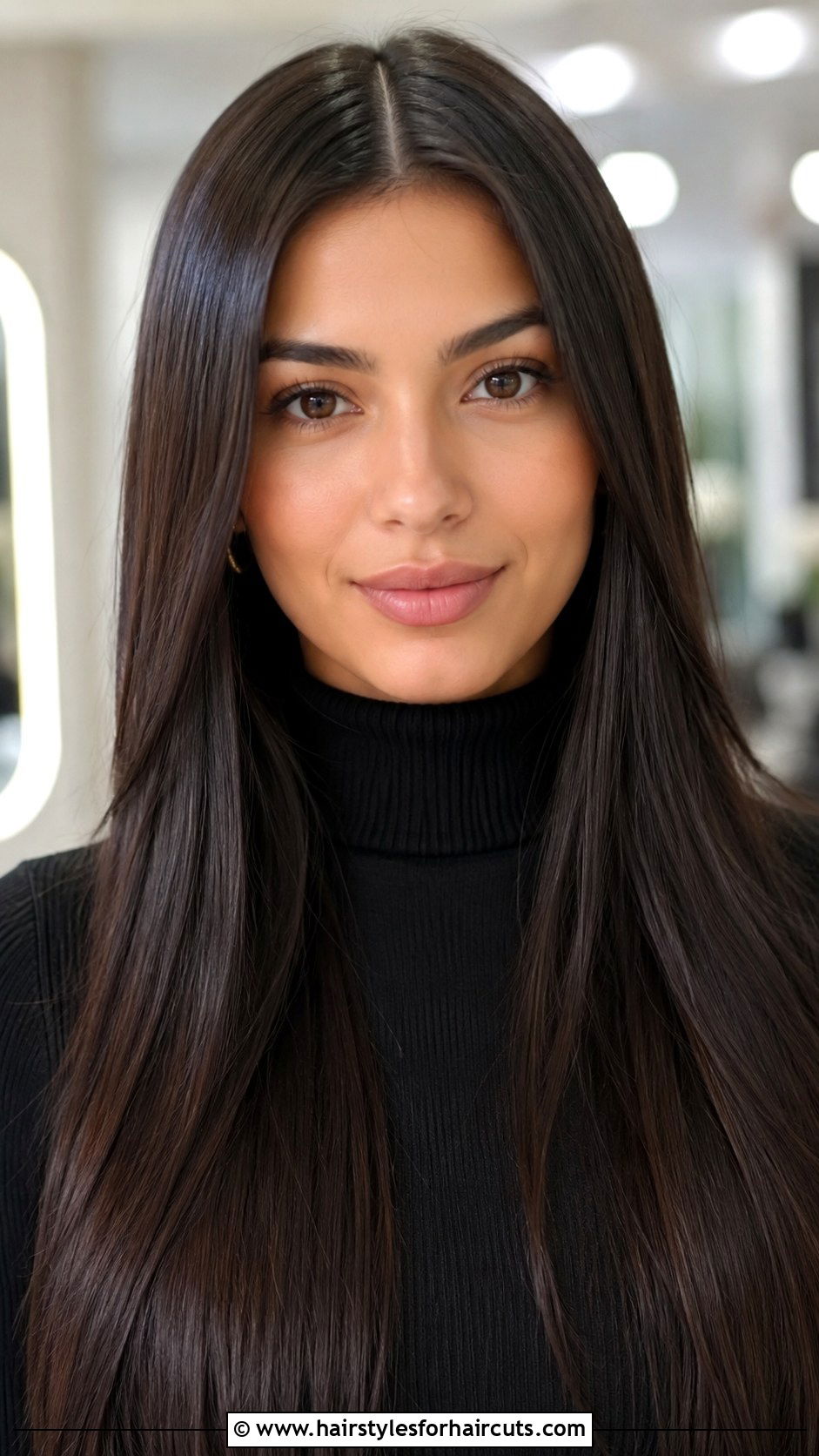 Long Sleek Straight Hair With Middle Part - 25 long hairstyles round face - 25 long hairstyles round face
