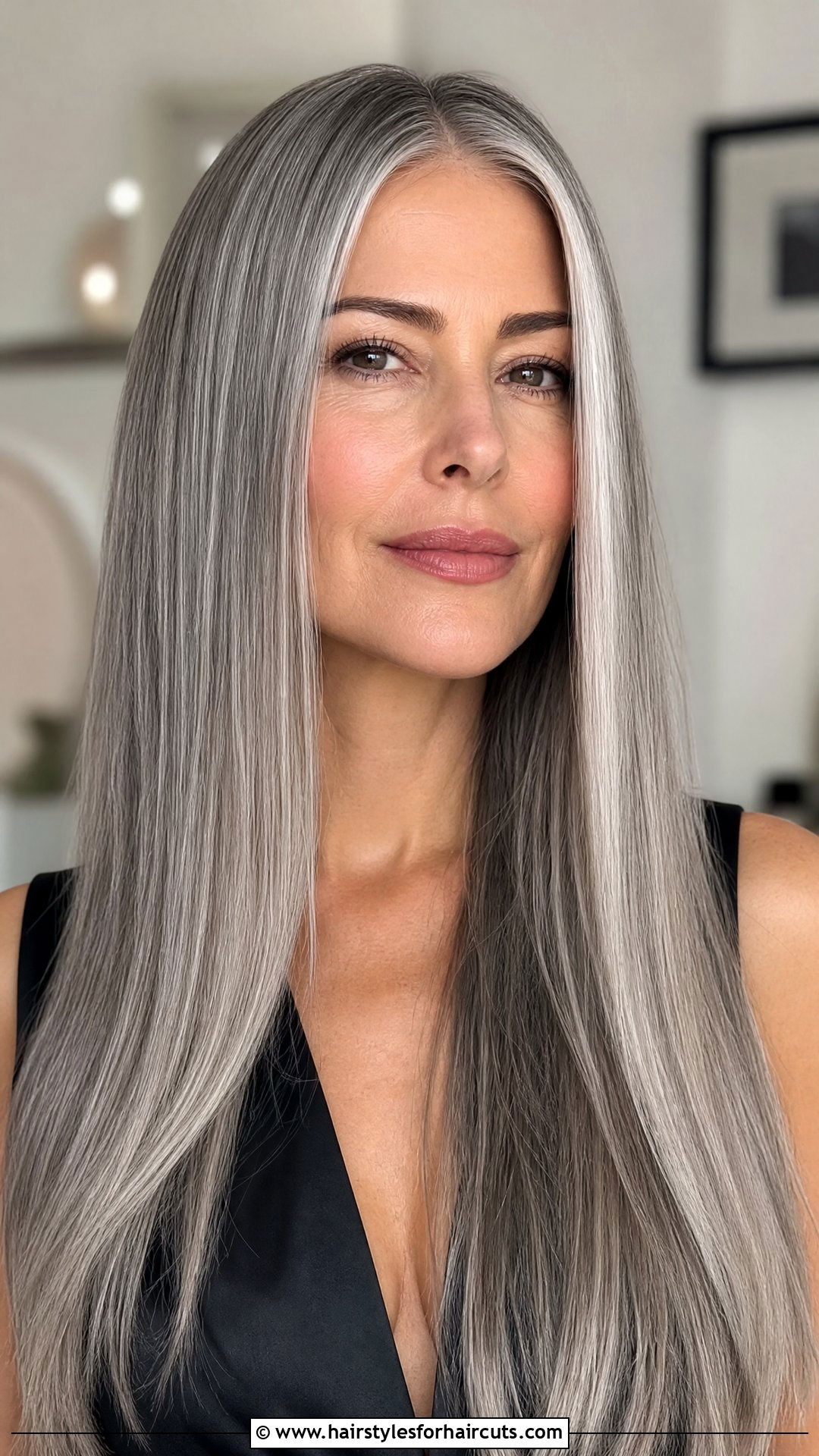 Long Straight Gray Hair - 25 women gray hairstyles - 25 women gray hairstyles